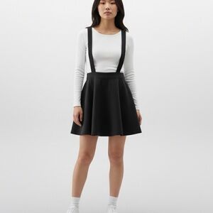 Black Suspender A-Line Skirt - Unbranded